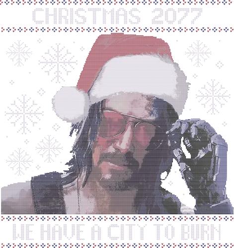 Christmas 2077 - weihnachten, cyberpunk, Johnny, 2077, christmas, Ugly christmas swter