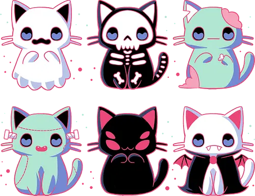 Halloween Cats - cat, katze, halloween, Spoopy, spooky, zombie, vampire