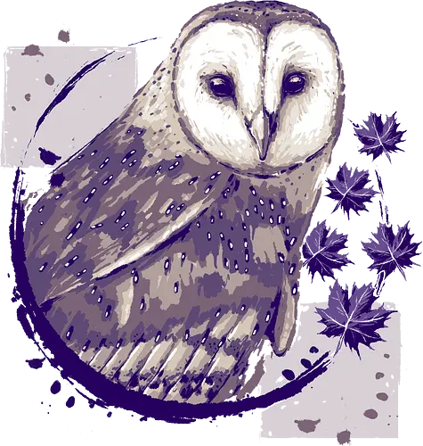 Barn Owl Painting - owl, eule, herbst, autumn, forest, wald