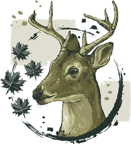 Deer Painting - deer, hirsch, reh, wald, forest, herbst, autumn