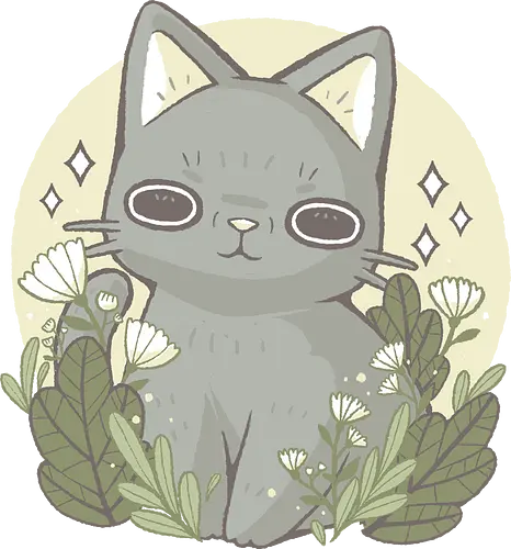 Cat and Flowers - cat, katze, cute, blumen