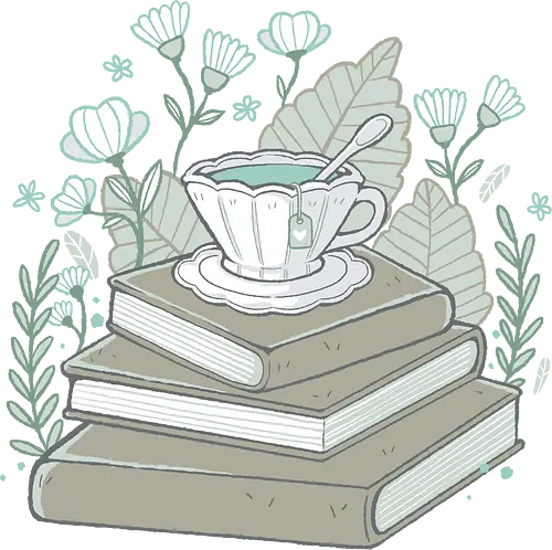 Books And Tea - books, tee, bücher, Flowers, blumen, tea