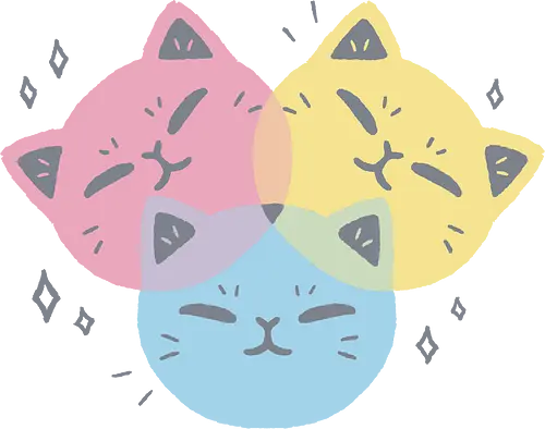 Kawaii CMYK Cat - cmyk, cat, katze, cute, farben