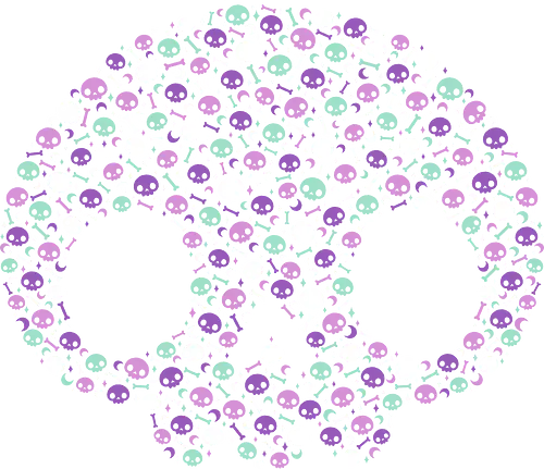 Pastel Goth Skulls - goth, gothic, skull, Pastel, Pastel colors