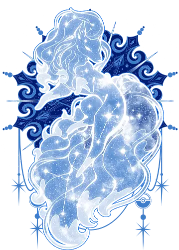 Starry Ice Kitsune - pocket, monster, stars, eis, kitsune, fuchs, galaxy, fox