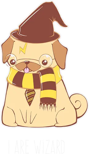 Hairy Pugger - pug, mops, wizard, witch, magic, magie, zauberer, cute