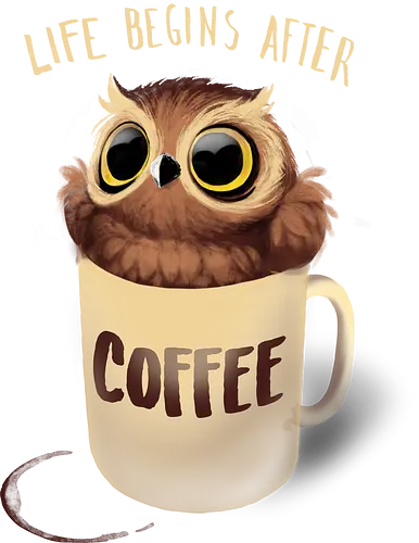 Night Owl - owl, eule, nacht, kaffee, coffee, morning, monday