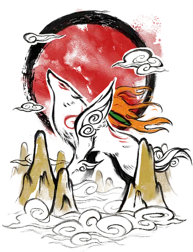 Sun Goddess - okami, sun, goddess, japan, gaming, rpg, sumi-e, Japanese Sun Goddess - okami, sun, goddess, japan, gaming, rpg, sumi-e, Japanese
