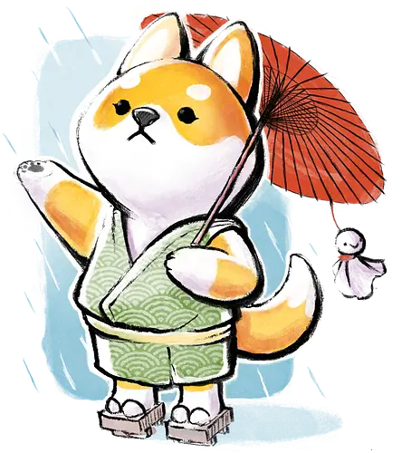 Teru Teru Bozu - dog, hund, shiba, shiba inu, geisha, Rain, umbrella