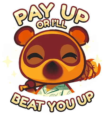 Pay Up - tanuki, animal, Crossing, Bills, Credit, money