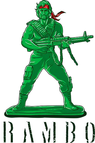 Plastic Rambo - rambo, sylvester stallone, m60, plastic soldier, fun, green berets, elite, veteran