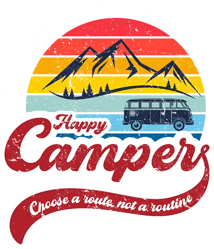 Happy Camper - camper, van, outdoor, retro