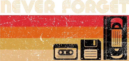 Never Forget - VHS, video, Diskette, tape, kassette, retro