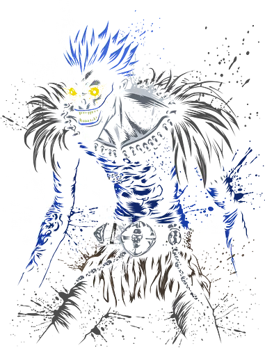 Ryuk Splatter - anime, ryuk, shinigami, japan, manga, Dth