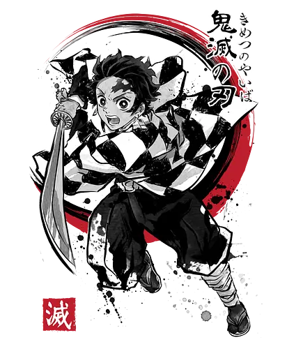 Slayer sumi-e - demon, slayer, sumi-e, Tanjirou, anime, manga