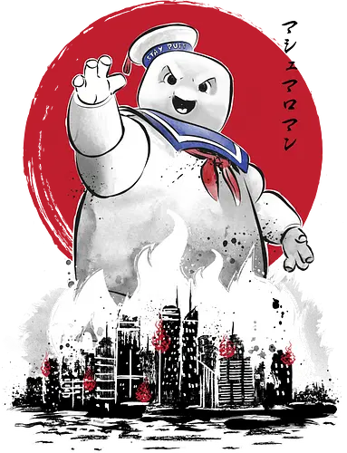 Marshmallow man sumi-e - marshmallow, ghost, buster, geist, 80s, classic