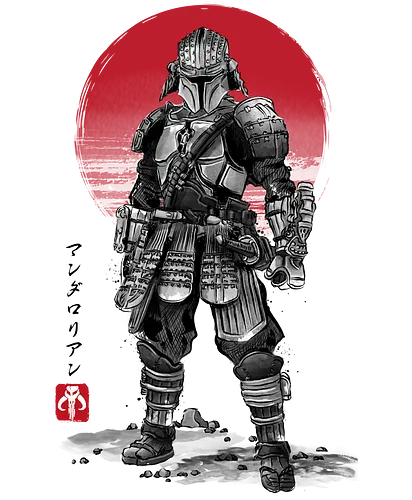 Lone Ronin sumi-e - scifi, samurai, space opera, space