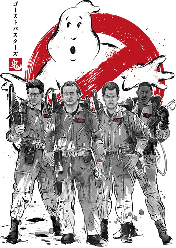 Ghost sumi-e - ghost, buster, hunter, retro, 80s Ghost sumi-e - ghost, buster, hunter, retro, 80s