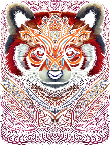 Indian tribal red panda - red, panda, animals