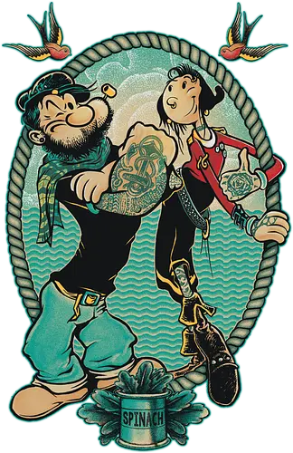 Me and my lady - popeye, olive, sailor, popeye the sailor man, cartoon, comic, love