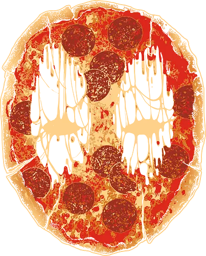 Pizza Face - pizza, gesicht, salami