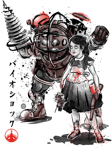 Big Daddy and Little Sister - system shock, gaming, game, pc, rpg, Gaming Big Daddy and Little Sister - system shock, gaming, game, pc, rpg, Gaming