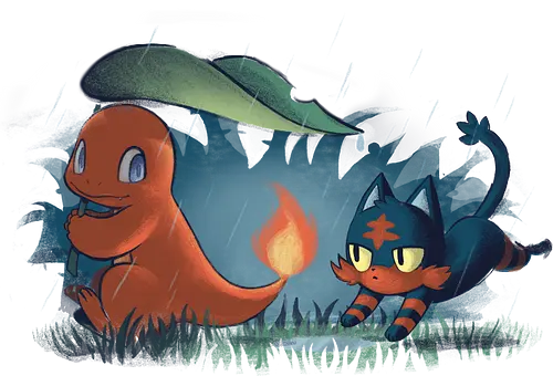 Stay close to me - fire, feuer, starter, Rain, regen, pocket, monster Stay close to me - fire, feuer, starter, Rain, regen, pocket, monster