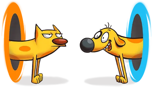 Finally we meet - Catdog, cat, dog, katze, hund, cartoon, 90s, portal