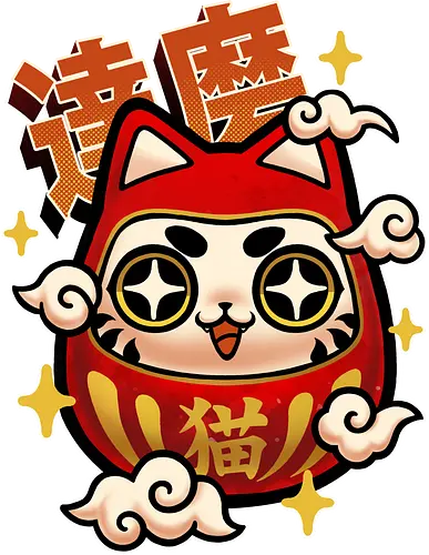 Neko Daruma - daruma, cat, katze, cute, japan