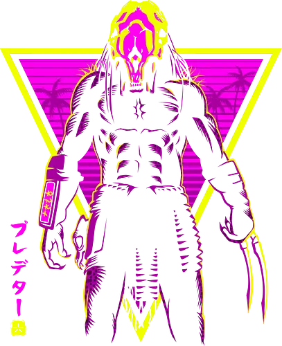 Retro predator - neon, predator, prey, horror