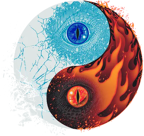 Ice and Fire - fire, ice, song, dragon, ice dragon, game, ying yang