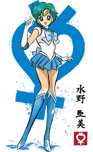 Mercury sumi e - sailor, mercury, anime