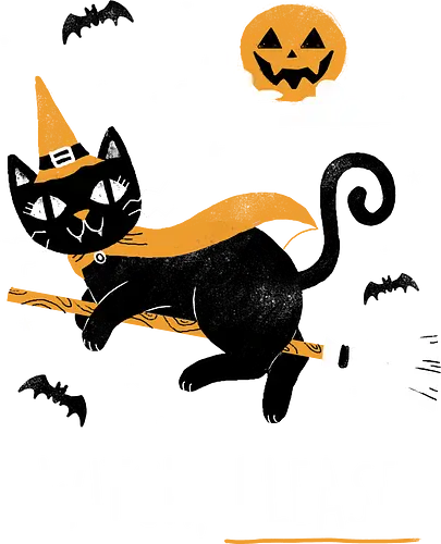 Witch Plse! - witch, cat, halloween, broomstick, bat, fledermaus, hexe, hexenbesen, pumpkin, kürbis, jack-o-lantern