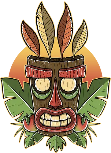 Tiki Sunset - tiki, mask, crash, bandicoot, jump'n'run, platformer, aku, gaming, retro, retrogames