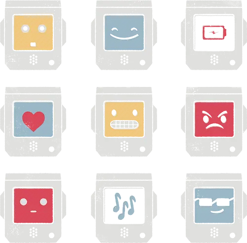 Robotic emojis - emotion, robot, stray, cat, katze