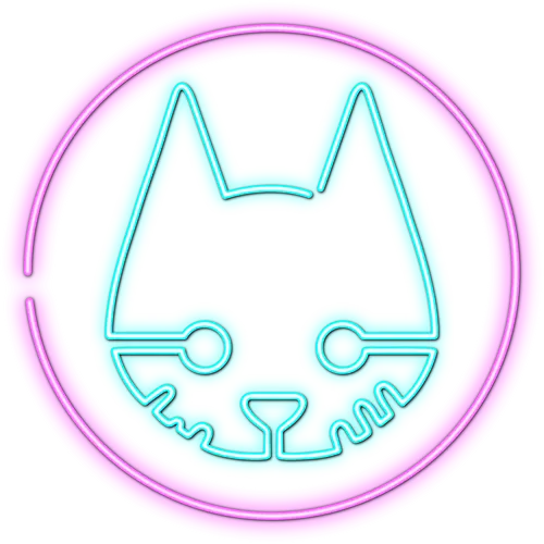 Neon stray - symbol, stray, cat, katze