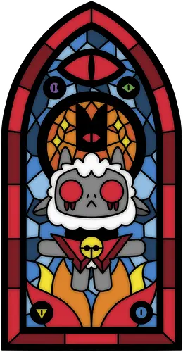 Lamb stained glass - Lamb, Lamm, cult, gaming, indie