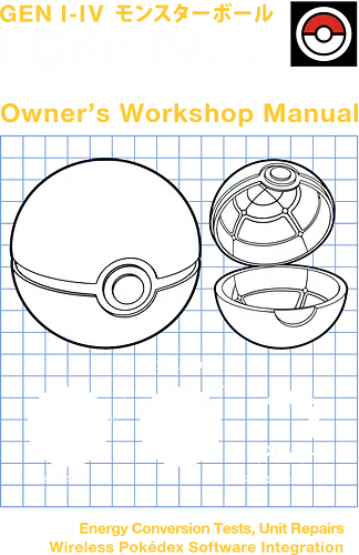 Pokeball Manual - anime, manga, gaming, pocket, monster, retro, classic, ball, super, hyper, ultra, meister