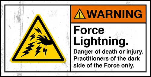 Warning Force Lightning - force, space, space opera, dark side