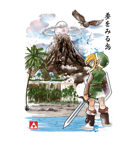 Hero's Awakening Watercolor - awakening, gaming, retrogames, videogames, dragon, drachen, island, insel, Hero of Time Hero's Awakening Watercolor - awakening, gaming, retrogames, videogames, dragon, drachen, island, insel, Hero of Time
