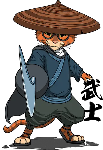 Green Eye Zamurai. - samurai, cat, katze