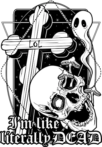 Literally Dd - tod, Cross, skull, schädel, kreuz, Dark art, Dark humor, goth