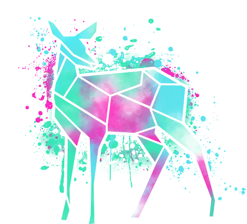 Neon Deer - origami, neon, hirsch, deer, kunst, tiere