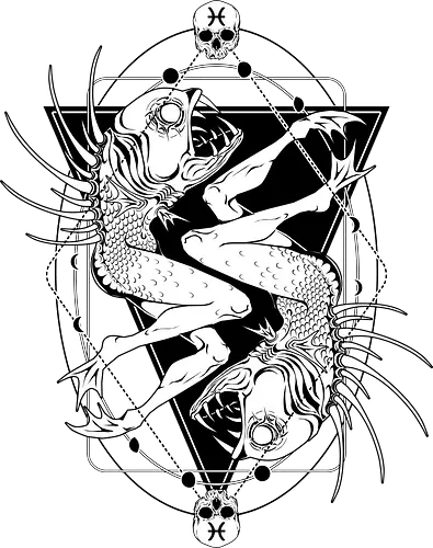 Pisces - zodiac, Sternzeichen, fische, Horoscope, Dark art