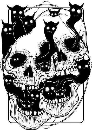 Inner Demons / You're not alone - skull, cat, katze, schädel, demon, dämon