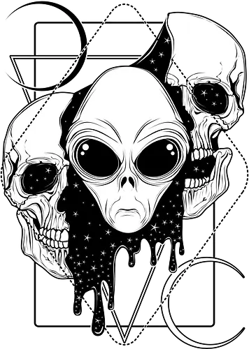 Who are we? - alien, dark, goth, illustration, scifi