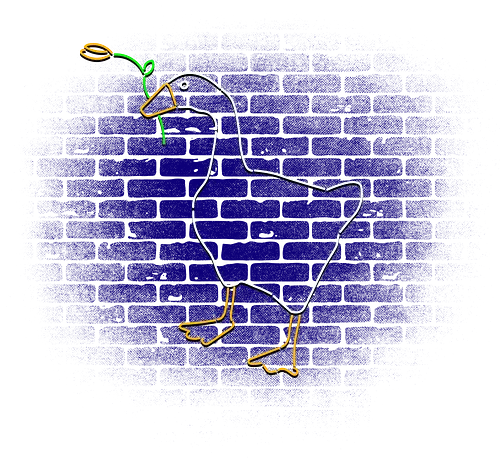 Untitled Graffiti - goose, graffiti, Untitled Goose Game, Honk, flower