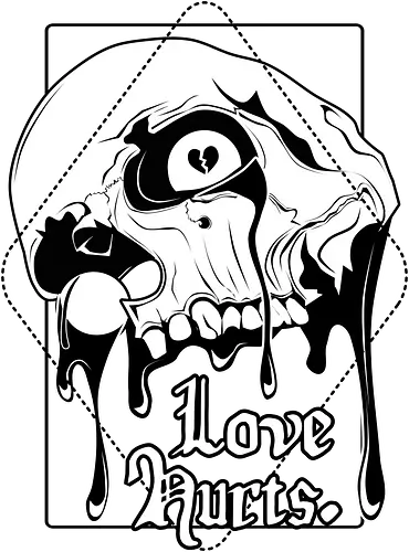 Love Hurts - love, skull, valentiConsole, hrt