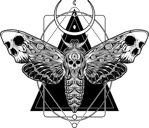 Surreal Death Moth - moth, Motte, totenkopf, Falter, death