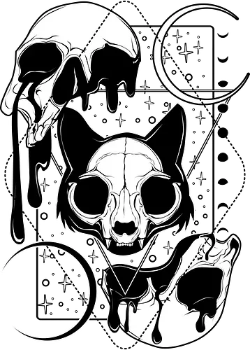 Inner Kitten - katze, cat, skull, schädel, dark, goth